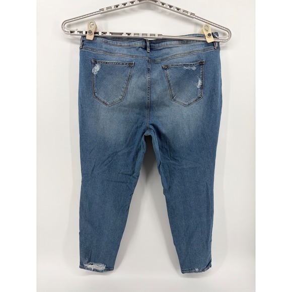 VIGOSS Women's Thompson Tomboy Jeans Medium Wash Distressed Size 24 - Picture 2 of 8